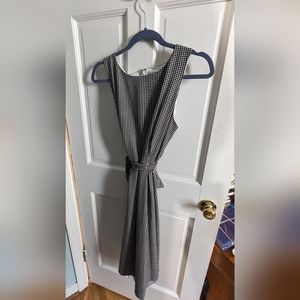 Elle Black and White Checkered Flare Dress